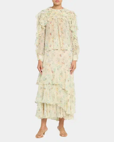 Ulla Johnson Meadow Silk Midi Skirt | Thumbnail 2 Ulla Johnson Meadow Silk Midi Skirt | Thumbnail 2