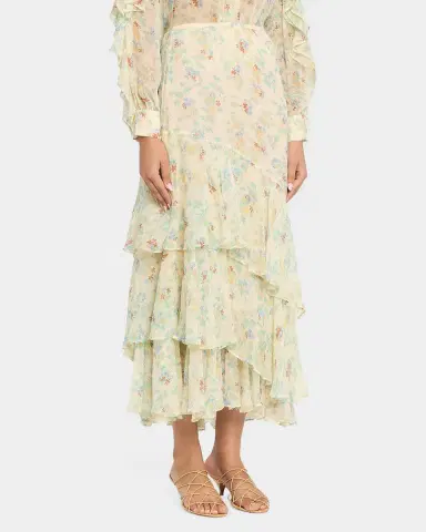 Ulla Johnson Meadow Silk Midi Skirt | Thumbnail 4 Ulla Johnson Meadow Silk Midi Skirt | Thumbnail 4