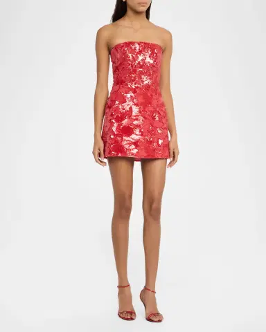 HELSI Linda Strapless Floral Sequin A-Line Mini Dress | Thumbnail 4 HELSI Linda Strapless Floral Sequin A-Line Mini Dress | Thumbnail 4