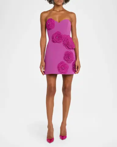 HELSI Gia Strapless Floral Applique Mini Dress | Thumbnail 2 HELSI Gia Strapless Floral Applique Mini Dress | Thumbnail 2