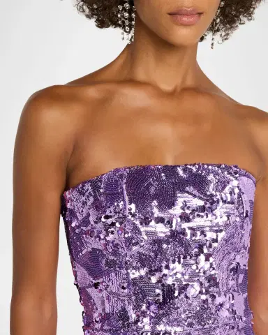 HELSI Linda Strapless Floral Sequin A-Line Mini Dress | Thumbnail 4 HELSI Linda Strapless Floral Sequin A-Line Mini Dress | Thumbnail 4