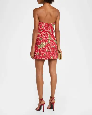HELSI Caprice Strapless 3D Floral A-lIne Mini Dress | Thumbnail 3 HELSI Caprice Strapless 3D Floral A-lIne Mini Dress | Thumbnail 3