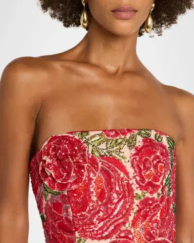 HELSI Caprice Strapless 3D Floral A-lIne Mini Dress | Thumbnail 5 HELSI Caprice Strapless 3D Floral A-lIne Mini Dress | Thumbnail 5