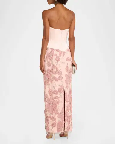 HELSI Julia Strapless Sweetheart Corset Floral Gown | Thumbnail 3 HELSI Julia Strapless Sweetheart Corset Floral Gown | Thumbnail 3