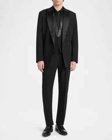 Giorgio Armani Men's Crystal-Embellished Wool-Blend Vest | Thumbnail 2 Giorgio Armani Men's Crystal-Embellished Wool-Blend Vest | Thumbnail 2