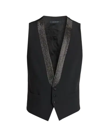 Giorgio Armani Men's Crystal-Embellished Wool-Blend Vest | Thumbnail 1 Giorgio Armani Men's Crystal-Embellished Wool-Blend Vest | Thumbnail 1