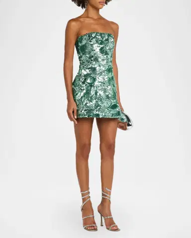 HELSI Linda Strapless Floral Sequin A-Line Mini Dress | Thumbnail 4 HELSI Linda Strapless Floral Sequin A-Line Mini Dress | Thumbnail 4