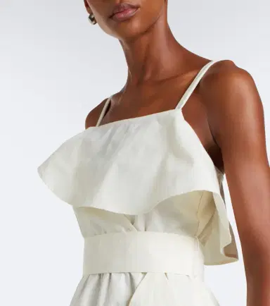 Proenza Schouler Reign ruffled cotton-blend midi dress | Thumbnail 2 Proenza Schouler Reign ruffled cotton-blend midi dress | Thumbnail 2