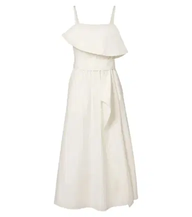 Proenza Schouler Reign ruffled cotton-blend midi dress | Thumbnail 1 Proenza Schouler Reign ruffled cotton-blend midi dress | Thumbnail 1
