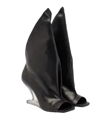 Rick Owens Cantilever leather mid-calf boots | Thumbnail 1 Rick Owens Cantilever leather mid-calf boots | Thumbnail 1