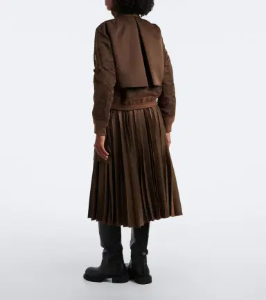 Sacai Pleated twill midi skirt | Thumbnail 2 Sacai Pleated twill midi skirt | Thumbnail 2