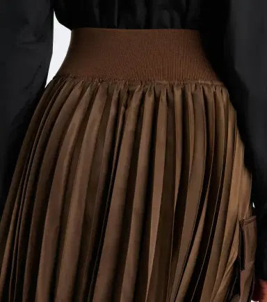Sacai Pleated twill midi skirt | Thumbnail 3 Sacai Pleated twill midi skirt | Thumbnail 3