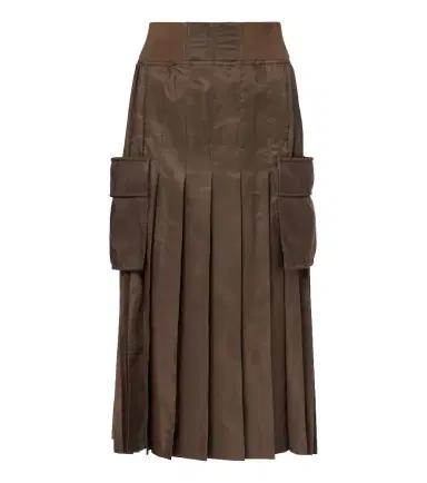 Sacai Pleated twill midi skirt | Thumbnail 1 Sacai Pleated twill midi skirt | Thumbnail 1