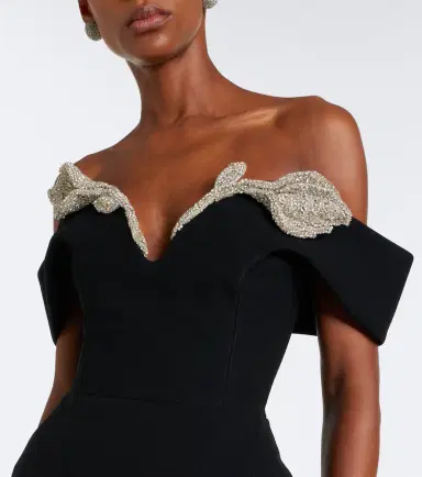 Rachel Gilbert Oscar off-shoulder crêpe corset gown | Thumbnail 3 Rachel Gilbert Oscar off-shoulder crêpe corset gown | Thumbnail 3