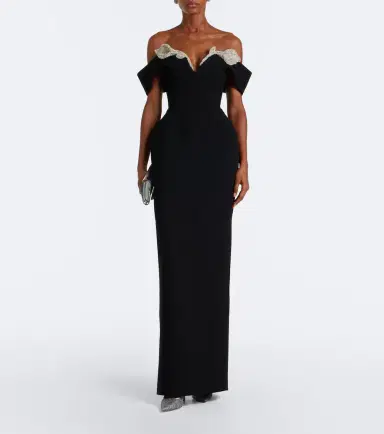 Rachel Gilbert Oscar off-shoulder crêpe corset gown | Thumbnail 5 Rachel Gilbert Oscar off-shoulder crêpe corset gown | Thumbnail 5