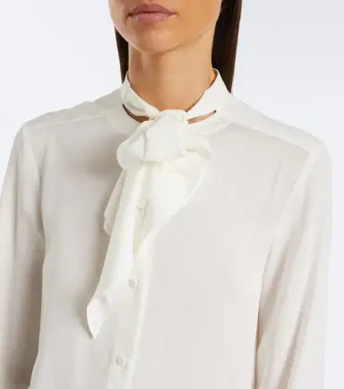 Max Mara Tie-neck silk blouse | Thumbnail 4 Max Mara Tie-neck silk blouse | Thumbnail 4