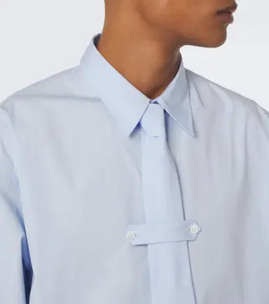 Dries Van Noten Cotton poplin shirt with tie | Thumbnail 2 Dries Van Noten Cotton poplin shirt with tie | Thumbnail 2
