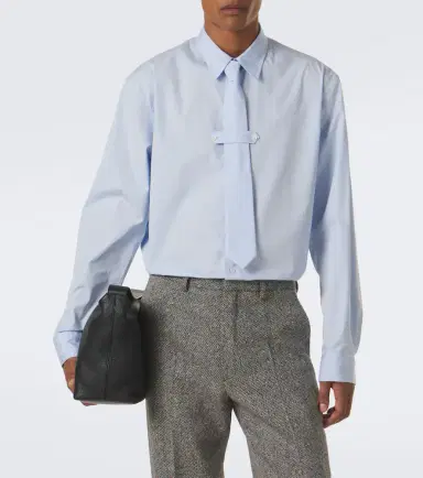 Dries Van Noten Cotton poplin shirt with tie | Thumbnail 4 Dries Van Noten Cotton poplin shirt with tie | Thumbnail 4