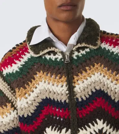 Sacai Chevron wool, mohair, and silk-blend cardigan | Thumbnail 6 Sacai Chevron wool, mohair, and silk-blend cardigan | Thumbnail 6