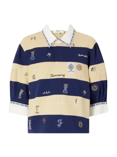 Sea Juliet Embroidered Striped Cotton-jersey T-shirt | Thumbnail 1 Sea Juliet Embroidered Striped Cotton-jersey T-shirt | Thumbnail 1