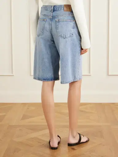 TOTEME Organic Denim Straight-leg Shorts | Thumbnail 4 TOTEME Organic Denim Straight-leg Shorts | Thumbnail 4