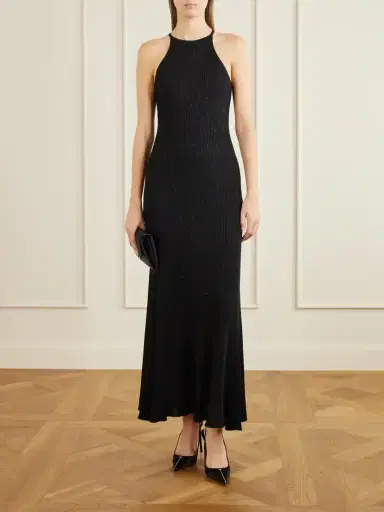 Tom Ford Ribbed Lurex Halterneck Maxi Dress | Thumbnail 2 Tom Ford Ribbed Lurex Halterneck Maxi Dress | Thumbnail 2