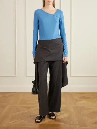 Deiji Studios Striped Wool Flared Pants | Thumbnail 2 Deiji Studios Striped Wool Flared Pants | Thumbnail 2
