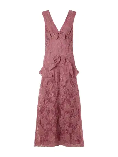 ANNA SUI Bow-detail Lace-embroidered Midi Dress | Thumbnail 1 ANNA SUI Bow-detail Lace-embroidered Midi Dress | Thumbnail 1