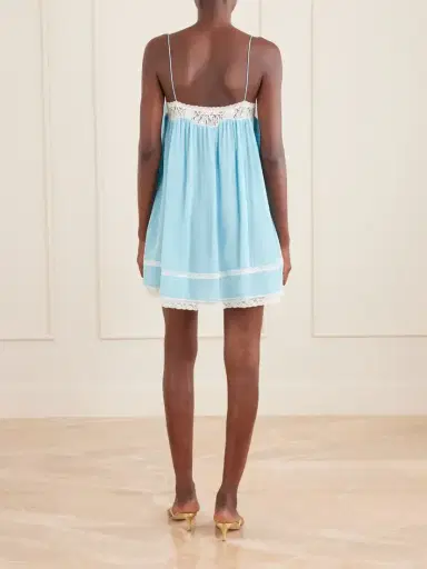 DÔEN Clemente Lace-trimmed Silk Mini Dress | Thumbnail 3 DÔEN Clemente Lace-trimmed Silk Mini Dress | Thumbnail 3