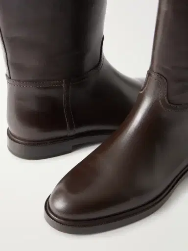 Brunello Cucinelli Bead-embellished Wool-trimmed Leather Mid Calf Boots | Thumbnail 5 Brunello Cucinelli Bead-embellished Wool-trimmed Leather Mid Calf Boots | Thumbnail 5