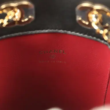 Chanel Chanel Mini "Cheetah Print" Bucket Bag with Chain Light Beige Calf Hair and Black Lambskin Gold Hardware | Thumbnail 9 Chanel Chanel Mini "Cheetah Print" Bucket Bag with Chain Light Beige Calf Hair and Black Lambskin Gold Hardware | Thumbnail 9
