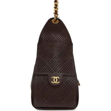Chanel Chanel Small 25 Hobo Bag Dark Brown Perforated Calfskin Antique Gold Hardware | Thumbnail 3 Chanel Chanel Small 25 Hobo Bag Dark Brown Perforated Calfskin Antique Gold Hardware | Thumbnail 3