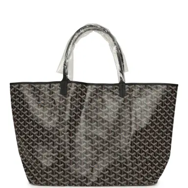 goyard Goyard Goyardine Black Saint Louis GM Tote Bag Palladium Hardware | Thumbnail 4 goyard Goyard Goyardine Black Saint Louis GM Tote Bag Palladium Hardware | Thumbnail 4
