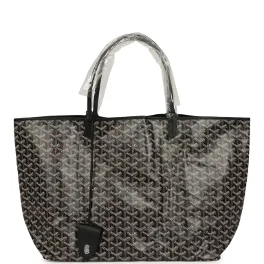 goyard Goyard Goyardine Black Saint Louis GM Tote Bag Palladium Hardware | Thumbnail 1 goyard Goyard Goyardine Black Saint Louis GM Tote Bag Palladium Hardware | Thumbnail 1