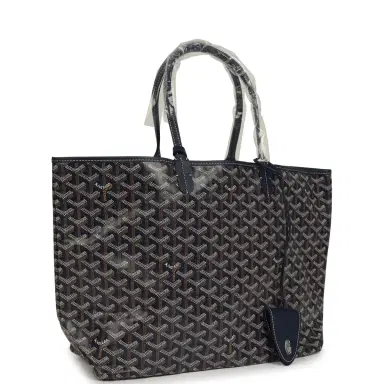 goyard Goyard Goyardine Navy Saint Louis PM Tote Bag Palladium Hardware | Thumbnail 2 goyard Goyard Goyardine Navy Saint Louis PM Tote Bag Palladium Hardware | Thumbnail 2