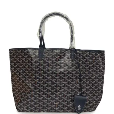 goyard Goyard Goyardine Navy Saint Louis PM Tote Bag Palladium Hardware | Thumbnail 1 goyard Goyard Goyardine Navy Saint Louis PM Tote Bag Palladium Hardware | Thumbnail 1