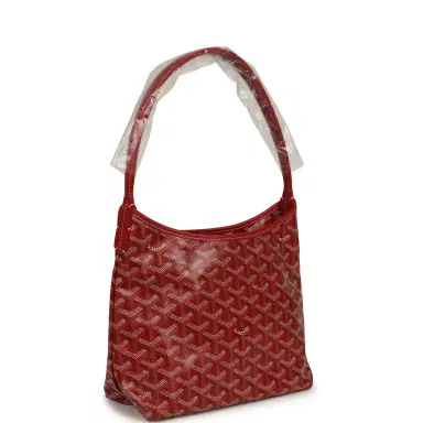 goyard Goyard Goyardine Red Boheme Mini Hobo Bag Palladium Hardware | Thumbnail 2 goyard Goyard Goyardine Red Boheme Mini Hobo Bag Palladium Hardware | Thumbnail 2