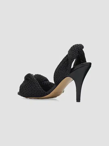 Bottega Veneta Women's Grace 90MM Leather Slingback Sandals - Black | Thumbnail 3 Bottega Veneta Women's Grace 90MM Leather Slingback Sandals - Black | Thumbnail 3