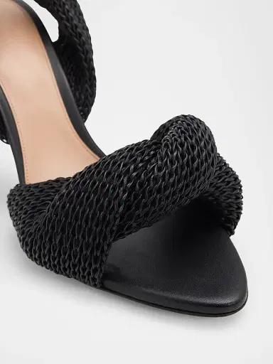Bottega Veneta Women's Grace 90MM Leather Slingback Sandals - Black | Thumbnail 5 Bottega Veneta Women's Grace 90MM Leather Slingback Sandals - Black | Thumbnail 5