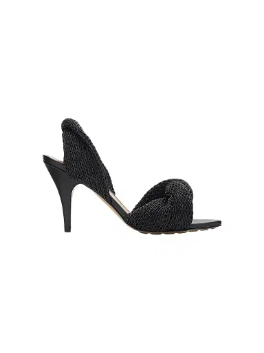 Bottega Veneta Women's Grace 90MM Leather Slingback Sandals - Black | Thumbnail 1 Bottega Veneta Women's Grace 90MM Leather Slingback Sandals - Black | Thumbnail 1