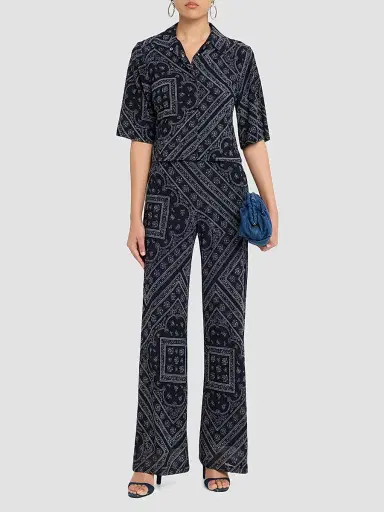 Veronica Beard Women's Leandra Printed Top - Navy Dove - Size XL | Thumbnail 2 Veronica Beard Women's Leandra Printed Top - Navy Dove - Size XL | Thumbnail 2