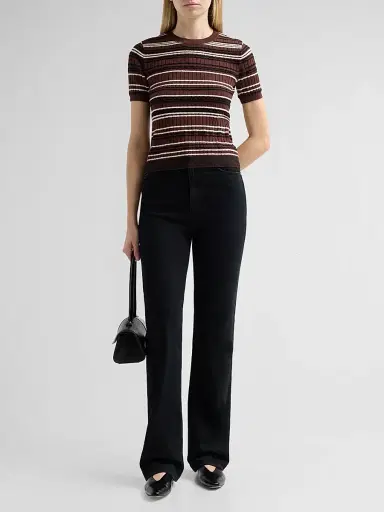 rag & bone Women's Karina Ribbed Striped Top - Mahogany | Thumbnail 2 rag & bone Women's Karina Ribbed Striped Top - Mahogany | Thumbnail 2