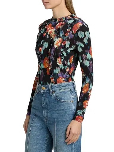 Ulla Johnson Women's Clover Floral Seamed Top | Thumbnail 4 Ulla Johnson Women's Clover Floral Seamed Top | Thumbnail 4