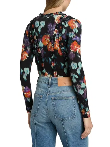Ulla Johnson Women's Clover Floral Seamed Top | Thumbnail 5 Ulla Johnson Women's Clover Floral Seamed Top | Thumbnail 5