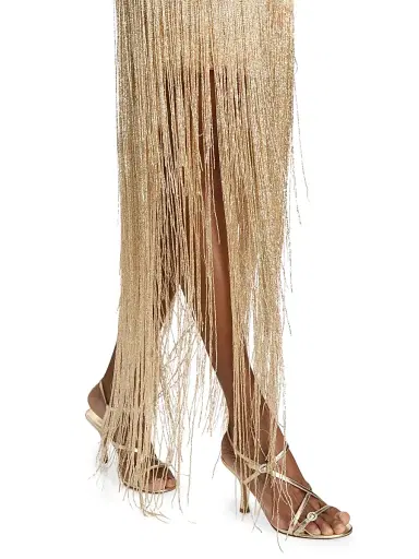 Oscar de la Renta Women's Embellished Palm Raffia Fringe Strapless Gown | Thumbnail 6 Oscar de la Renta Women's Embellished Palm Raffia Fringe Strapless Gown | Thumbnail 6