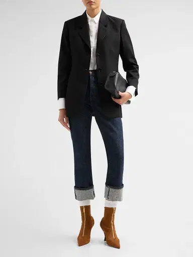Thom Browne Women's 90MM Wingtip Suede Booties | Thumbnail 3 Thom Browne Women's 90MM Wingtip Suede Booties | Thumbnail 3