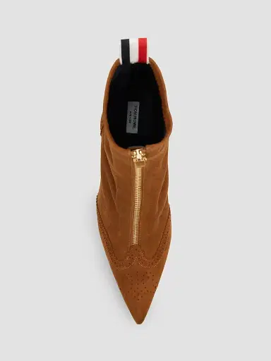 Thom Browne Women's 90MM Wingtip Suede Booties | Thumbnail 5 Thom Browne Women's 90MM Wingtip Suede Booties | Thumbnail 5