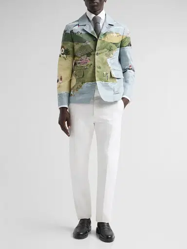 Thom Browne Men's Nantucket Scenic Linen-Cotton Sport Coat | Thumbnail 2 Thom Browne Men's Nantucket Scenic Linen-Cotton Sport Coat | Thumbnail 2