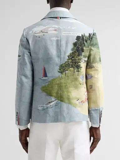 Thom Browne Men's Nantucket Scenic Linen-Cotton Sport Coat | Thumbnail 3 Thom Browne Men's Nantucket Scenic Linen-Cotton Sport Coat | Thumbnail 3