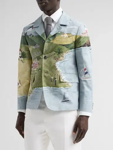 Thom Browne Men's Nantucket Scenic Linen-Cotton Sport Coat | Thumbnail 4 Thom Browne Men's Nantucket Scenic Linen-Cotton Sport Coat | Thumbnail 4